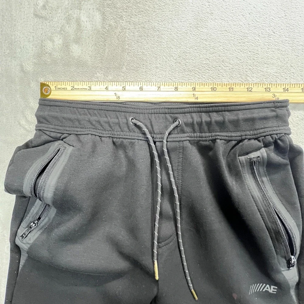 American Eagle Outfitters Jogger Pants Mens XS Black Logo Stretch Performance